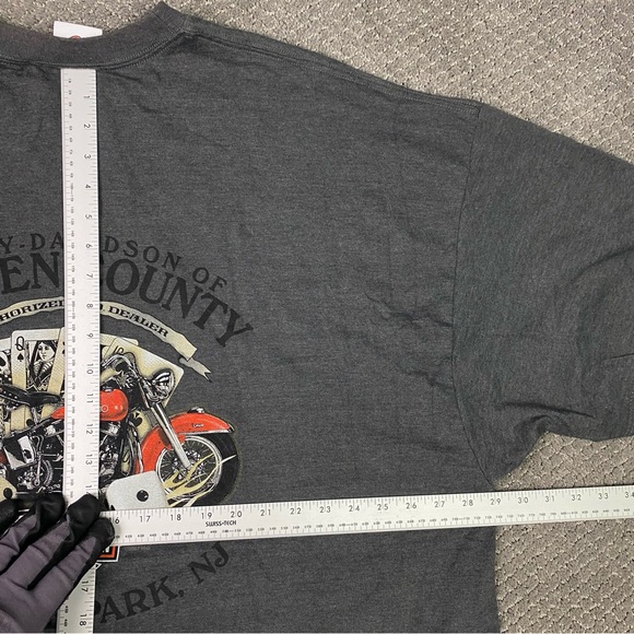 Harley Davidson T Shirt Men's 4XL Gray Motorcycle Double Sided 2007 Made in USA - Picture 7 of 9